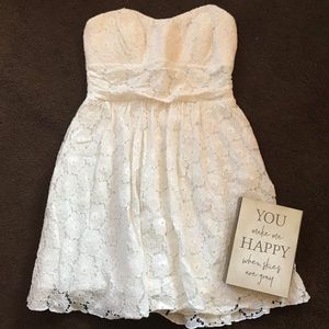 Strapless lace dress